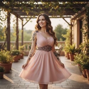 Little Mistress ✦ Lavender Cocktail Dress ✦ Sequins, Rhinestones & Wire Hem Sz 4